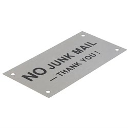 SANDLEFORD SIGNS STAINLESS 95X47mm No Junk Mail
